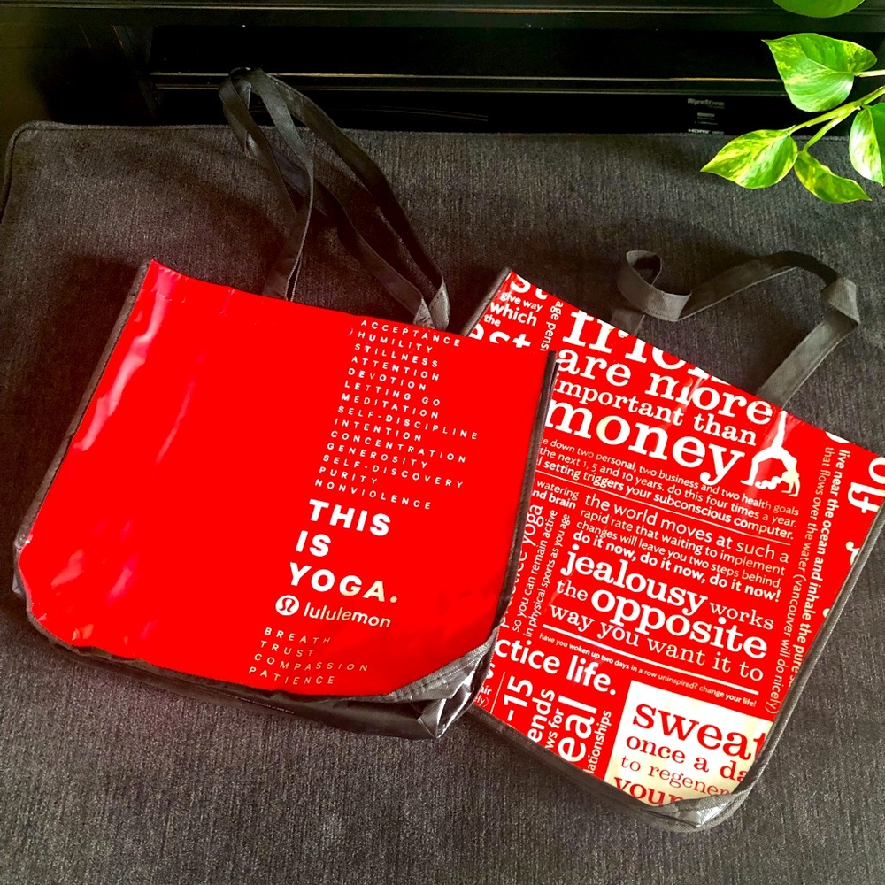 Lululemon reusable bags; set of 2